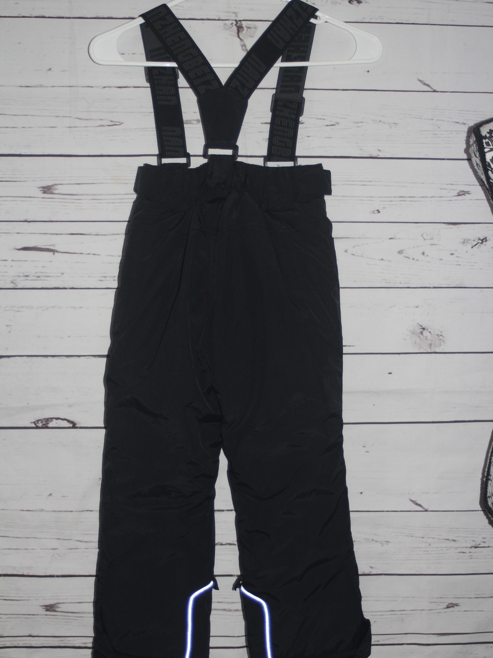 Black Kids' Ski Snow Pants with Adjustable Suspenders - Picture 5 of 8